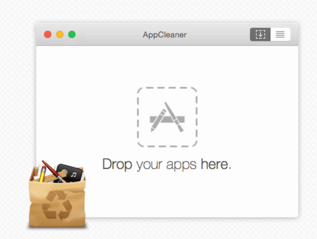 AppCleaner for Macのドラッグ&ドロップ画面:アプリをここにドロップして完全アンインストールする操作方法を表示